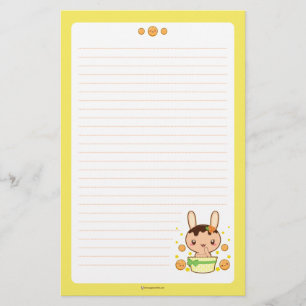 Orange Truffle Bunny Stationery