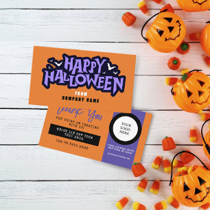Orange Trunk or Treat Halloween Coupon Business Card