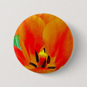 Orange Tulip 6 Cm Round Badge