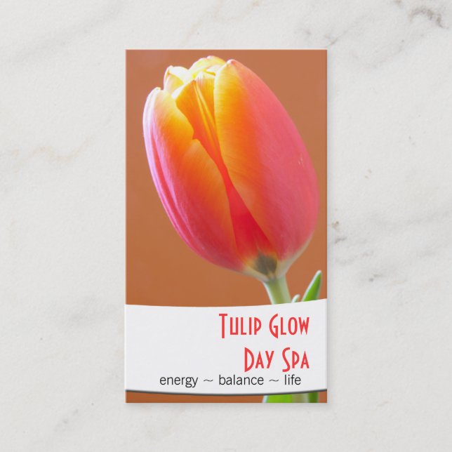 Orange Tulip Close Up Photo Appointment Card (Front)