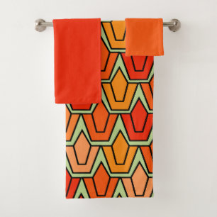 Orange Tulip Field Bath Towel Set