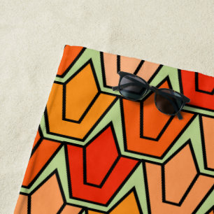 Orange Tulip Field  Beach Towel
