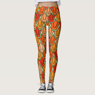 Orange Tulip Field Leggings