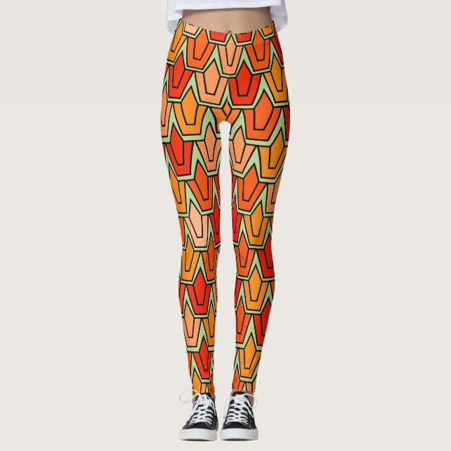 Orange Tulip Field  Leggings (Front)