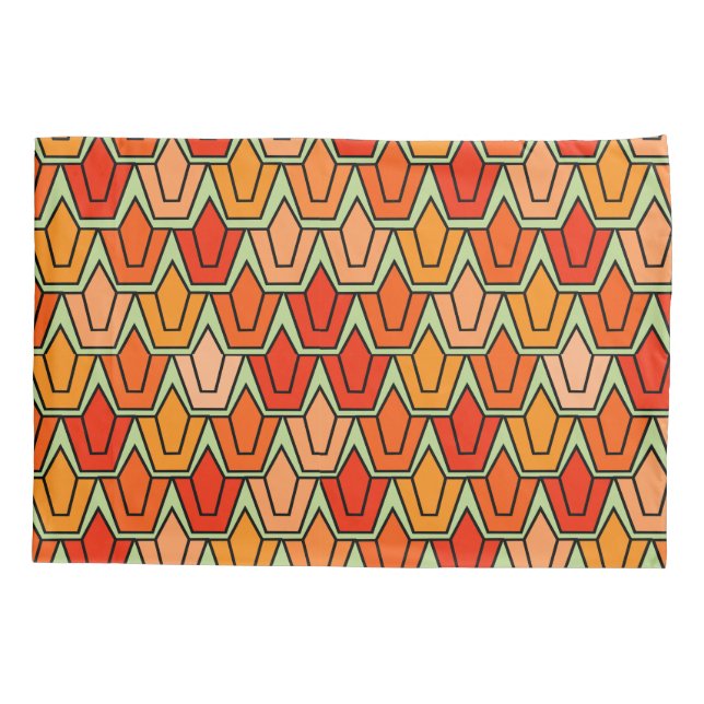 Orange Tulip Field  Pillowcase (Back)