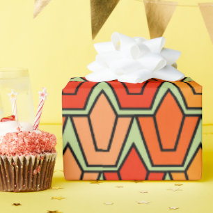 Orange Tulip Field Wrapping Paper