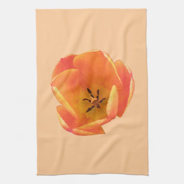 Orange Tulip Kitchen Towel (Vertical)