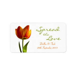 Orange Tulip Wedding Jam Jar Labels