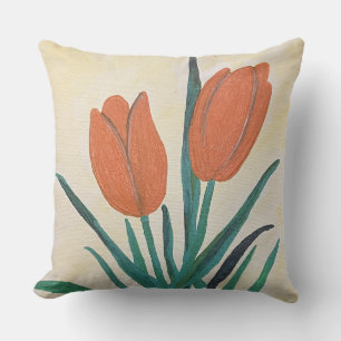 Orange Tulips  Cushion