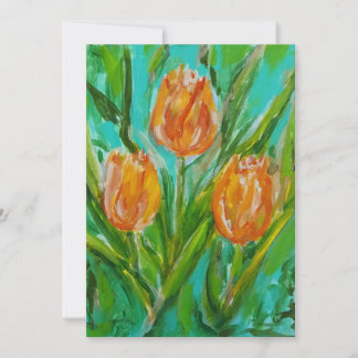 Orange Tulips Holiday Card