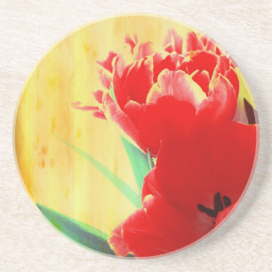 Orange Tulips Sandstone Coaster
