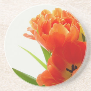 Orange Tulips Sandstone Coaster