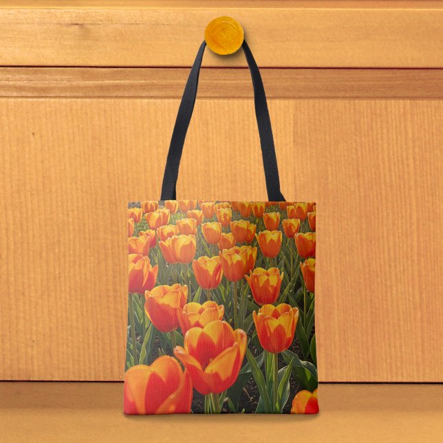 Orange Tulips Tote Bag (Tote bag with orange tulips tote bag)