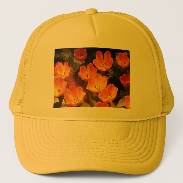 Orange Tulips Trucker Hat (Front)