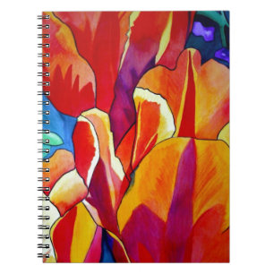 Orange Tulips watercolor art flower painting Notebook