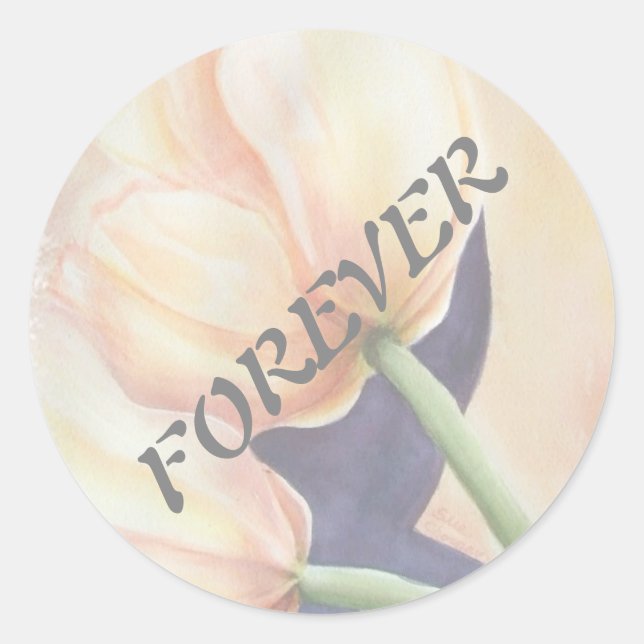 ORANGE TULIPS WEDDING STICKERS (Front)