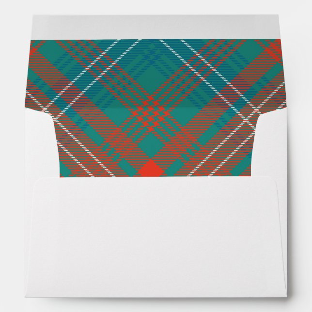 Orange Turquoise Plaid Wilson Tartan Envelope (Back (Bottom))