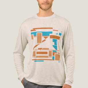 Orange Turquoise Southwest Art Inspired Abstract Tri-Blend Shirt