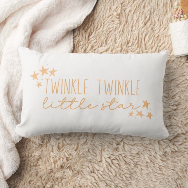 Orange "Twinkle Twinkle Little Star" Baby Nursery  Lumbar Cushion (Blanket)