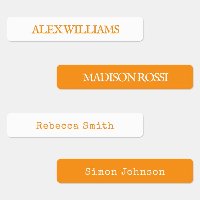Orange Typewriter | Waterproof Name Labels (Group)
