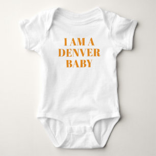 Orange Typography Denver Baby Clothing Bodysuit