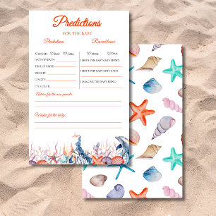 Orange under The sea baby shower Predictions Game