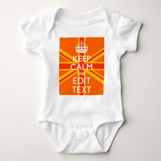 Orange Union Jack British Flag Swag Baby Bodysuit (Front)