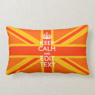 Orange Union Jack British Flag Swag Lumbar Cushion