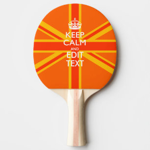 Orange Union Jack British Flag Swag Ping Pong Paddle