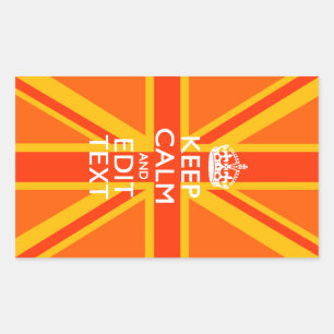Orange Union Jack British Flag Swag Rectangular Sticker
