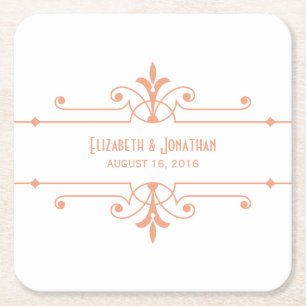 Orange v2 Fancy Ornamental Paper Coasters