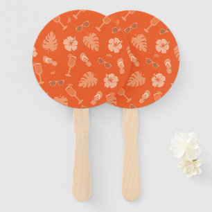 Orange Vacation Hand Fan