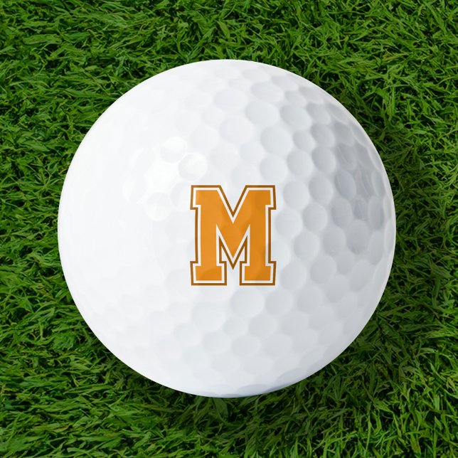 Orange Varsity Monogram Golf Balls (Creator Uploaded)