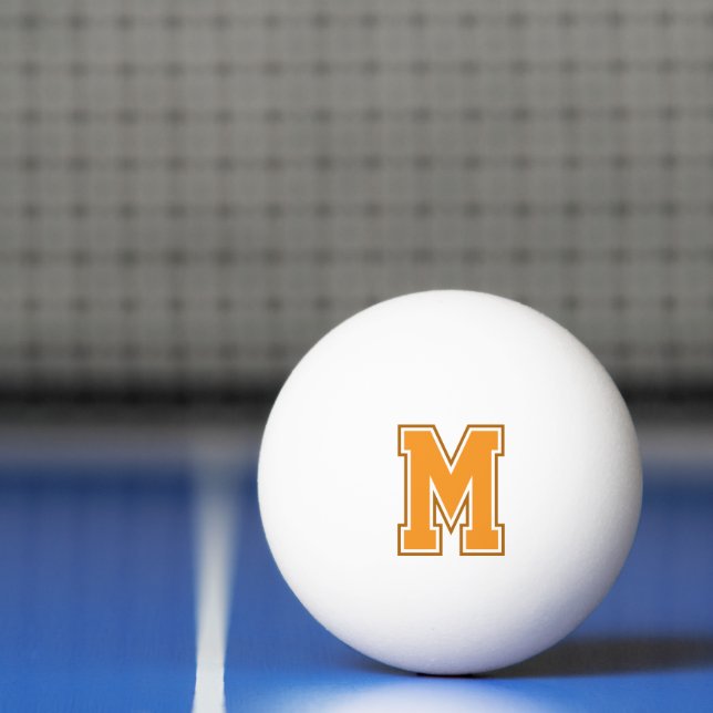 Orange Varsity Monogram Ping Pong Ball (Net)