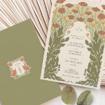 Orange Vintage Art Nouveau Floral Wedding Invitation<br><div class="desc">Step back in time and let your guests immerse themselves in the exquisite elegance of this Art Nouveau and Art Deco-inspired wedding invitation. Crafted with delicate attention to the detailed embellishments characteristic of these timeless periods, these vintage-themed florals are a statement of refined sophistication. A harmonious colour palette of Orange...</div>