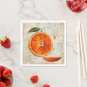 Orange Vintage Diagram Napkin