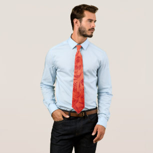 Orange Vintage Diamond Pattern Tie