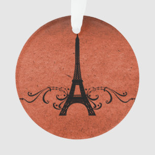 Orange Vintage French Flourish Ornament