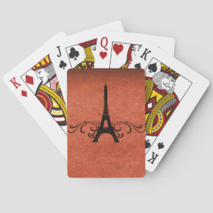 Orange Vintage French Flourish Playing Cards