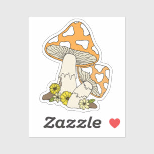 Orange Vintage Mushroom Laptop