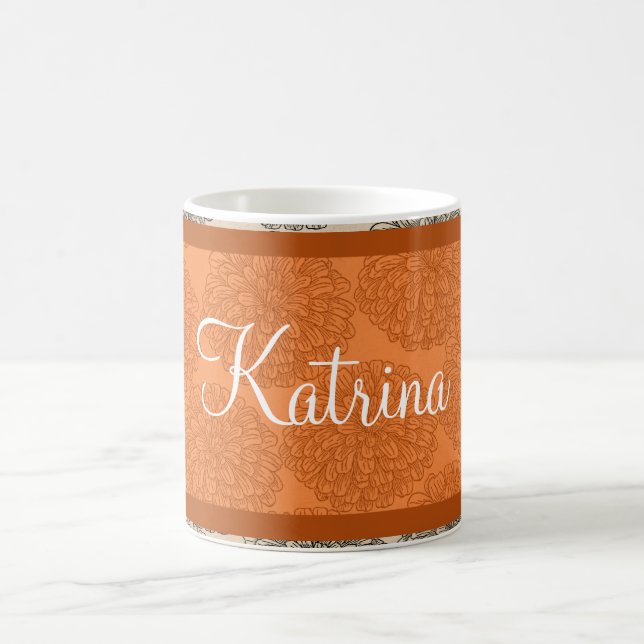 Orange Vintage Zinnia Mug (Center)
