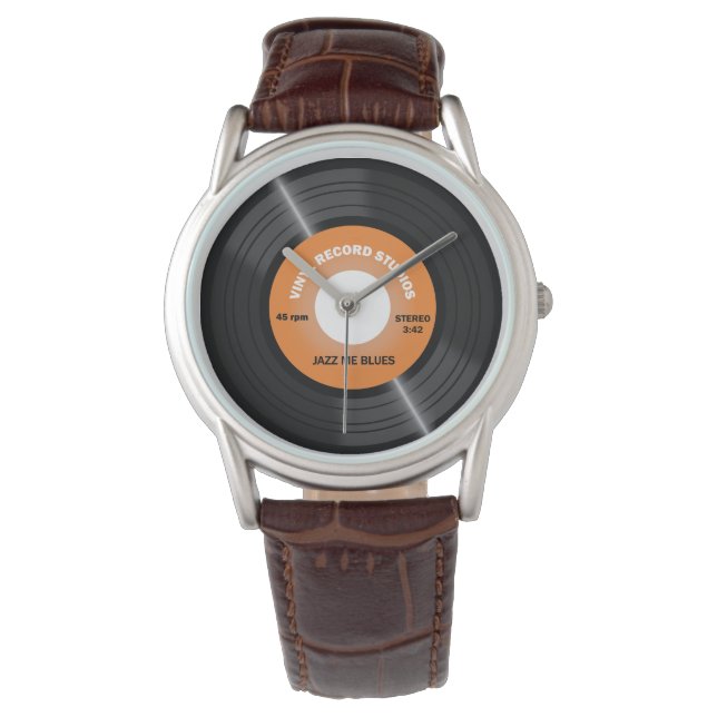 Orange Vinyl 45 rpm Record Watch (Front)