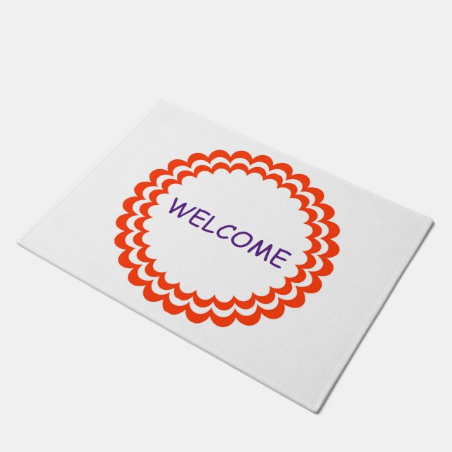 Orange violet Welcome Doormat (Angled)