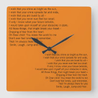Orange Wall Clock Poets Choice