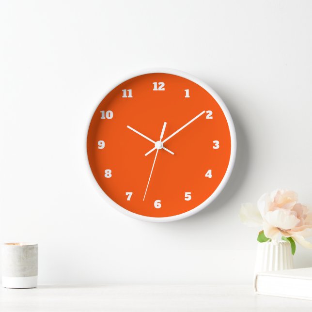 Orange Wall Clock with Custom Colours and Font (Home)