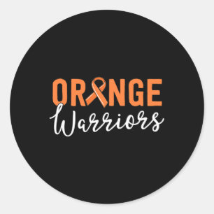 Orange Warriors Leukaemia Awareness Products Cance Classic Round Sticker