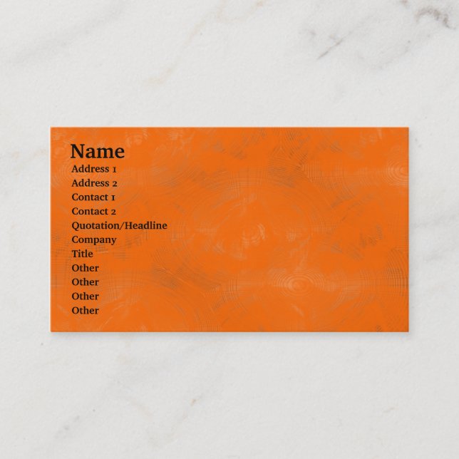 Orange Wash Business Card (Front)