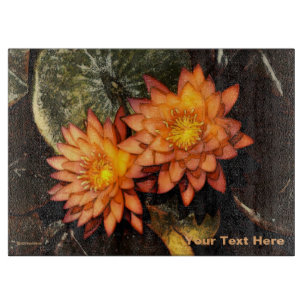 Orange Water Lilies Cutting Board