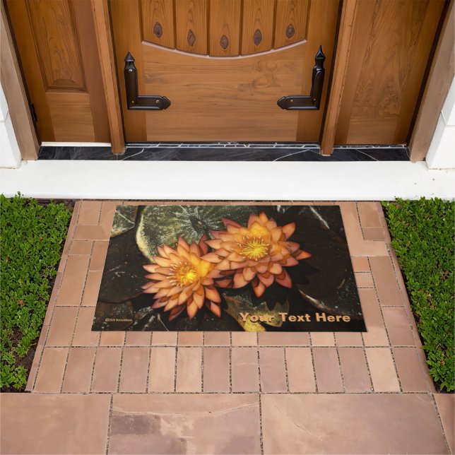 Orange Water Lilies Doormat (Outdoor)