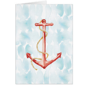 Orange Watercolor Anchor